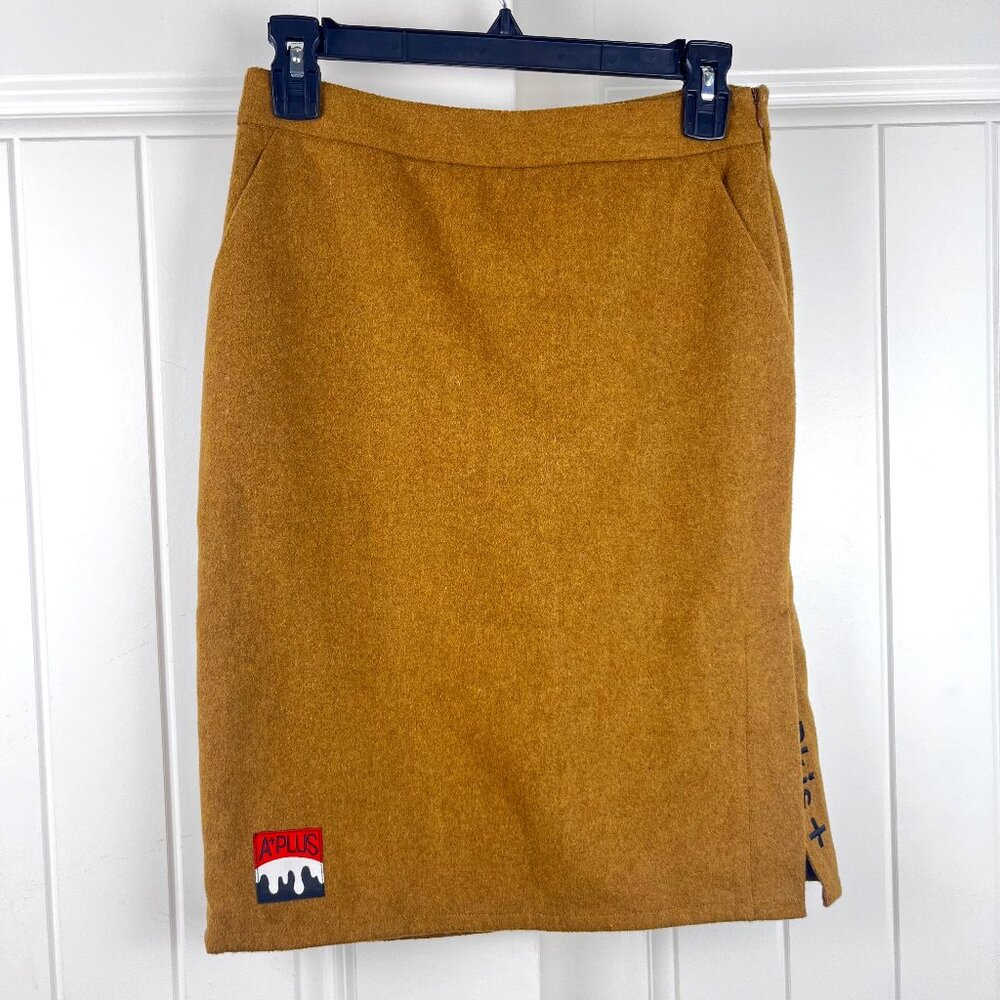 A Plus Women's Wool Blend Pencil Skirt Size Medium Side Slit